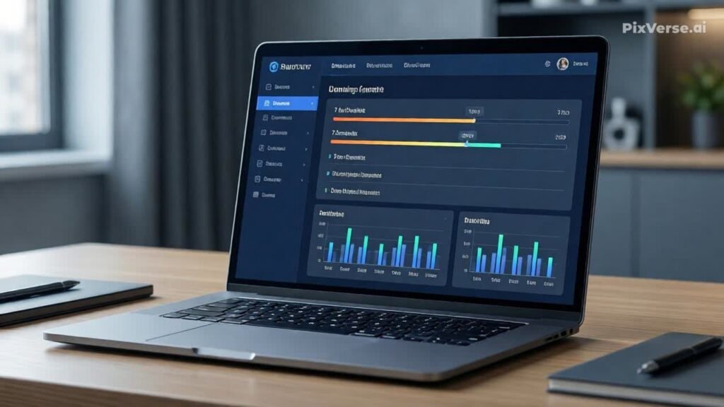 panel de control (dashboard) o roadmap interactivo que represente la «Ruta de 7 Días». Transmite orden, estructura y tecnología.
